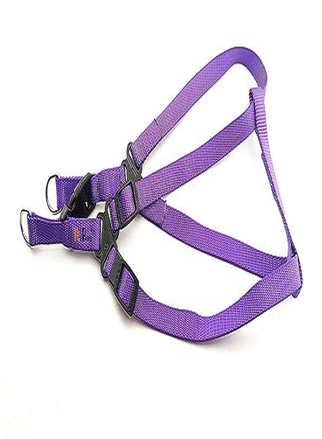 Pups&Pets 15 MM Soft Nylon Strip Pattern Radium/Reflective Dog Harness and Leash Set Ideal for Puppies and Small Breed Dogs (Purple) - Image 3